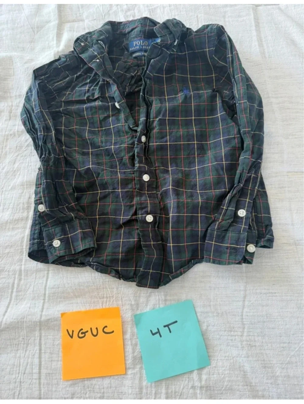Polo Ralph lauren plaid collared long sleeve shirt